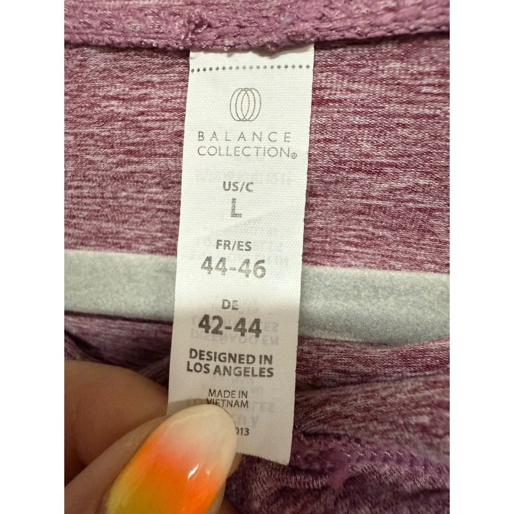 Balance Collection Purple Hoodie Size Large Active Wear Athletic Comfort Workout